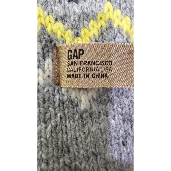 GAP Nordic Fair Isle Sweater Scarf Chunky Snowflake Wool Winter Rectangle 92" - Picture 3 of 4